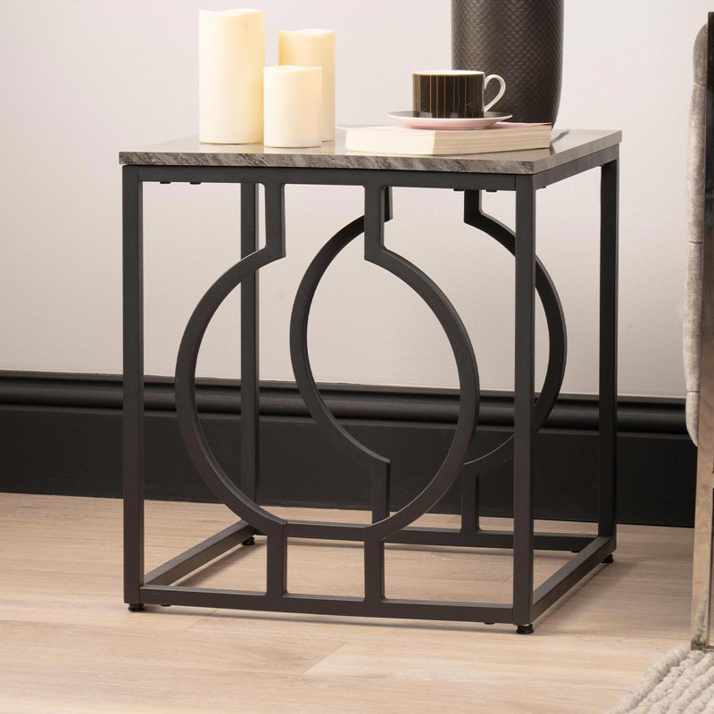 Athul 55cm End Table for Living Room Furniture, Modern Sofa Side Table, Metal Bedside Table