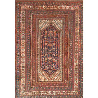 Antique One-of-a-Kind Rectangle 5'5" x 7'10" Hand Knotted Area Rug