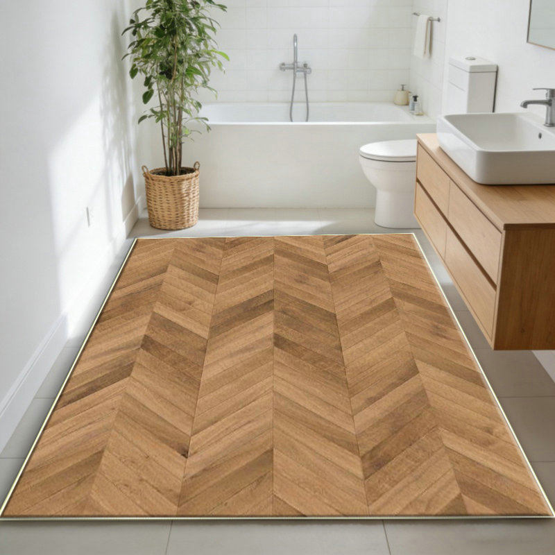 Tapis de grande surface lavable 5 pi x 6 pi convenant au salon, à la chambre à coucher et aux planchers de bois en 3D