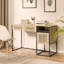 Bureau, bureau d'ordinateur, commode, avec tiroirs / rangement, assemblage facile, structure en métal, minimaliste moderne, élément à rayures verticales