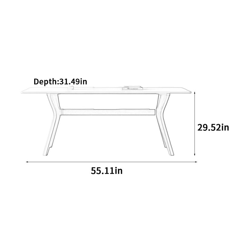 Hepworth, H 29,52 po x L 55,11 po x l 31,49 po