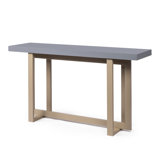 Elegant Modern Solid Wood Console Table With Geometric Base For Entryway Decor