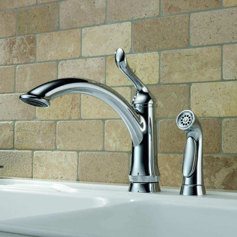 Linden Pull Out Sprayer Kitchen Sink Faucet, Single Handle Kitchen Faucet, Chrome