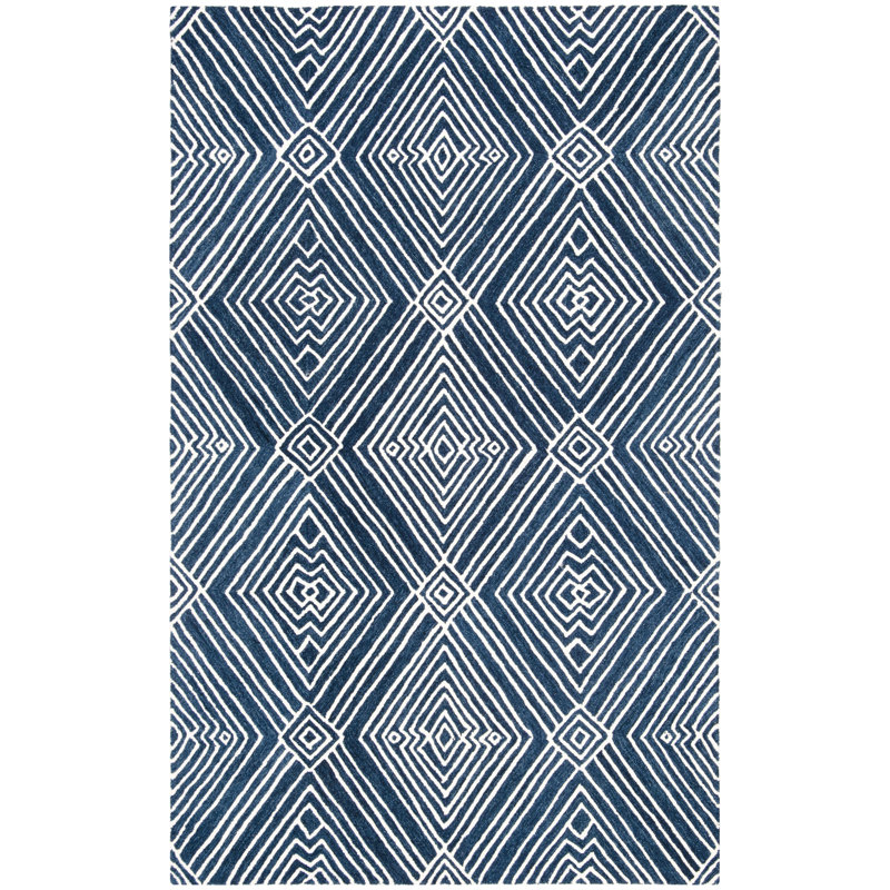 Worcester Rectangle Geometric Wool Hand Woven Area Rug, Rectangle 152 x 244 cm