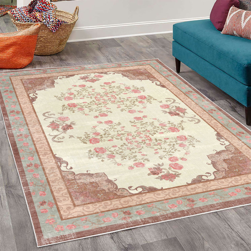 Tapis décoratif à longs fils en fibre de polyester Cadence-Lee, Rectangle 4 pi x 5 pi 7 po