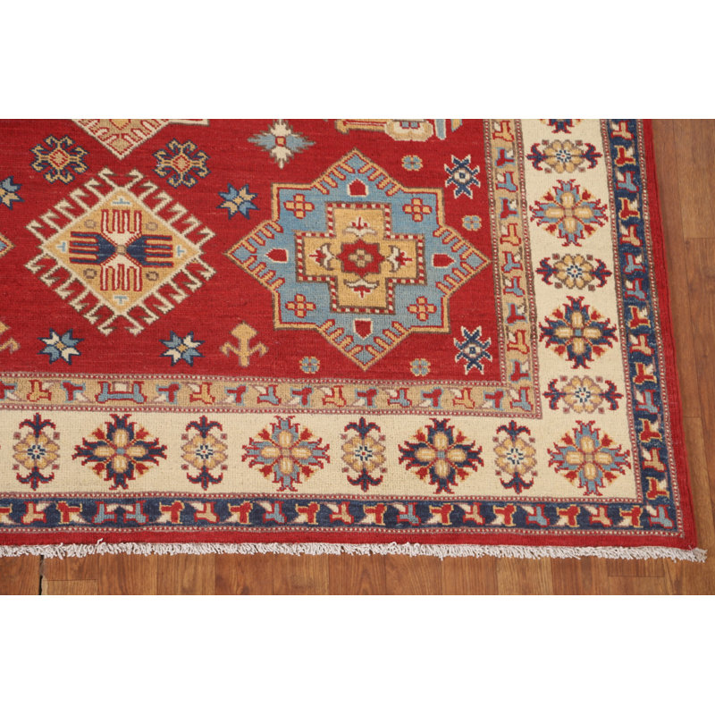 Tapis rouge à motif oriental Kazak
