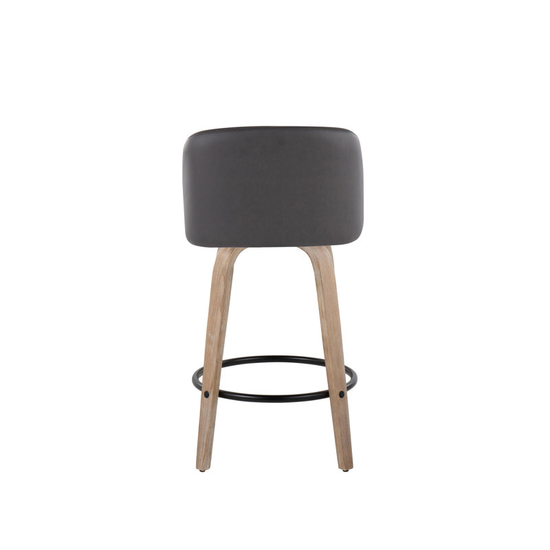 Lakyia Swivel Upholstered Counter Stool, Gray