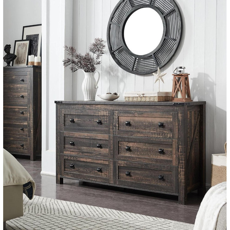 Commode 6 tiroirs Rustic Oak