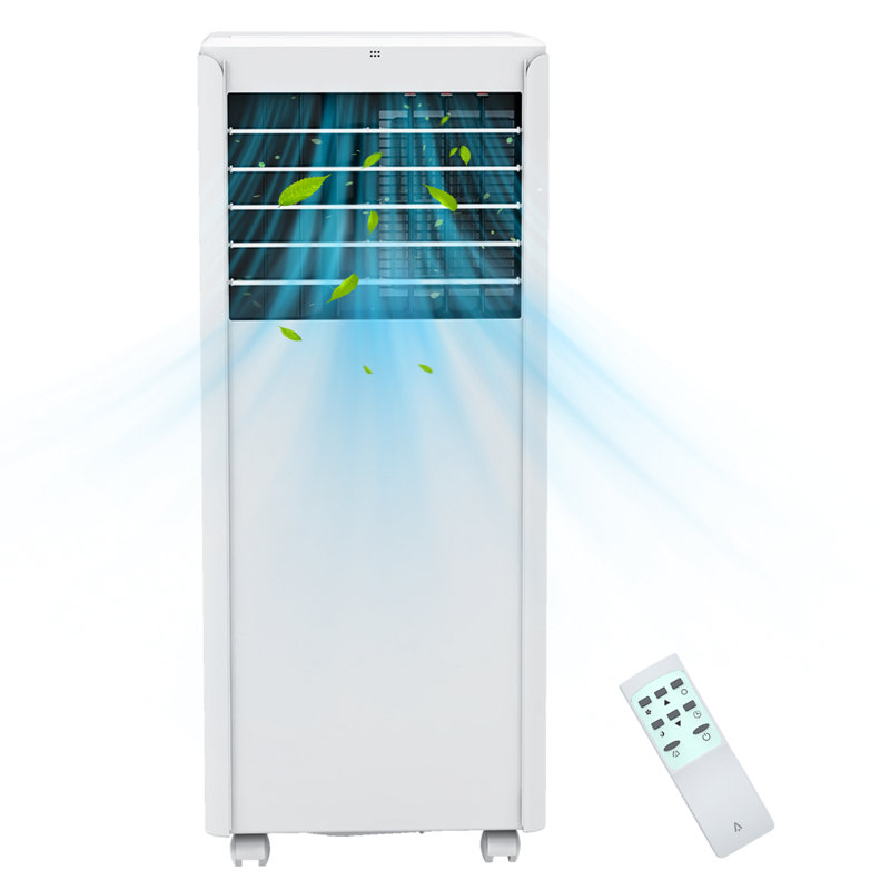 Climatiseur portatif 8 000 BTU pour les pièces jusqu'à 450 pieds carrés - climatiseur 3 en 1 avec refroidisseur, déshumidificateur et ventilateur, télécommande, affichage à DEL, ensemble de fenêtre (blanc)