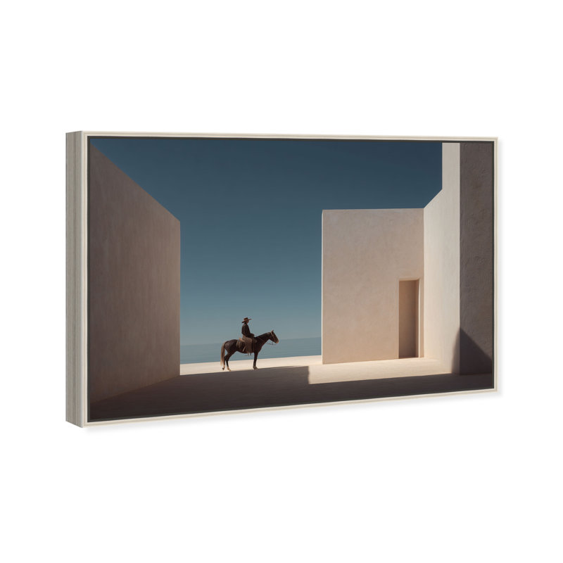 Lone Equestrian I Print by Oliver Gal, 31"H x 46"W, Silver Floater Frame