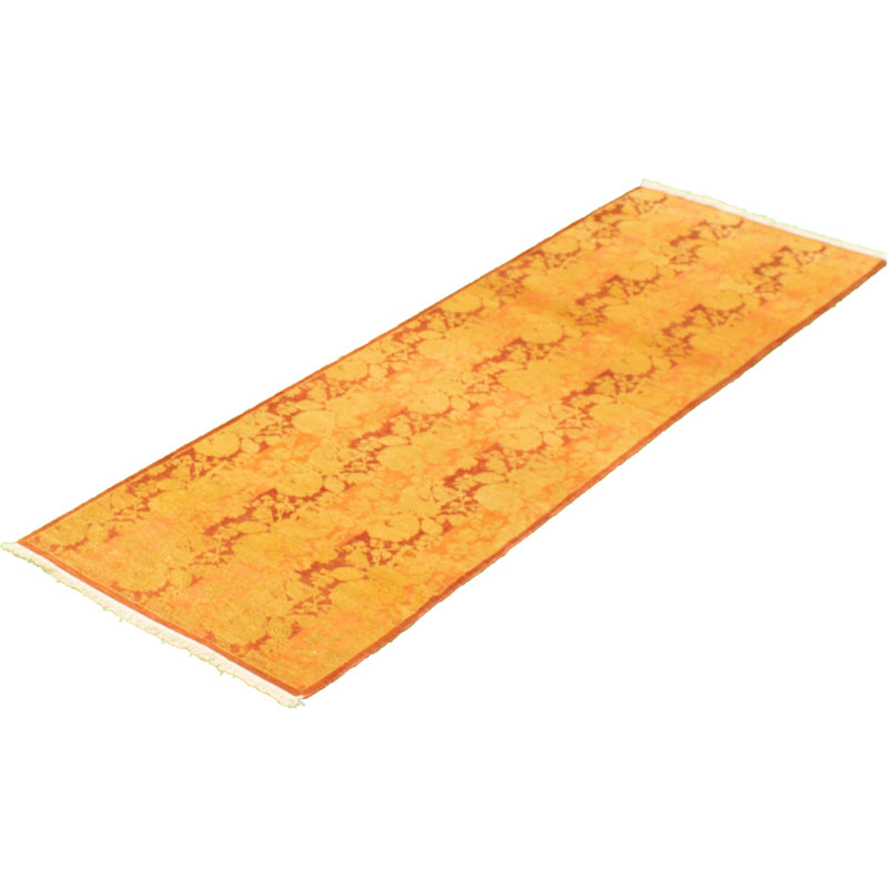 One-of-a-Kind 2'7" X 8'2" New Age Runner Wool Area Rug in Orange