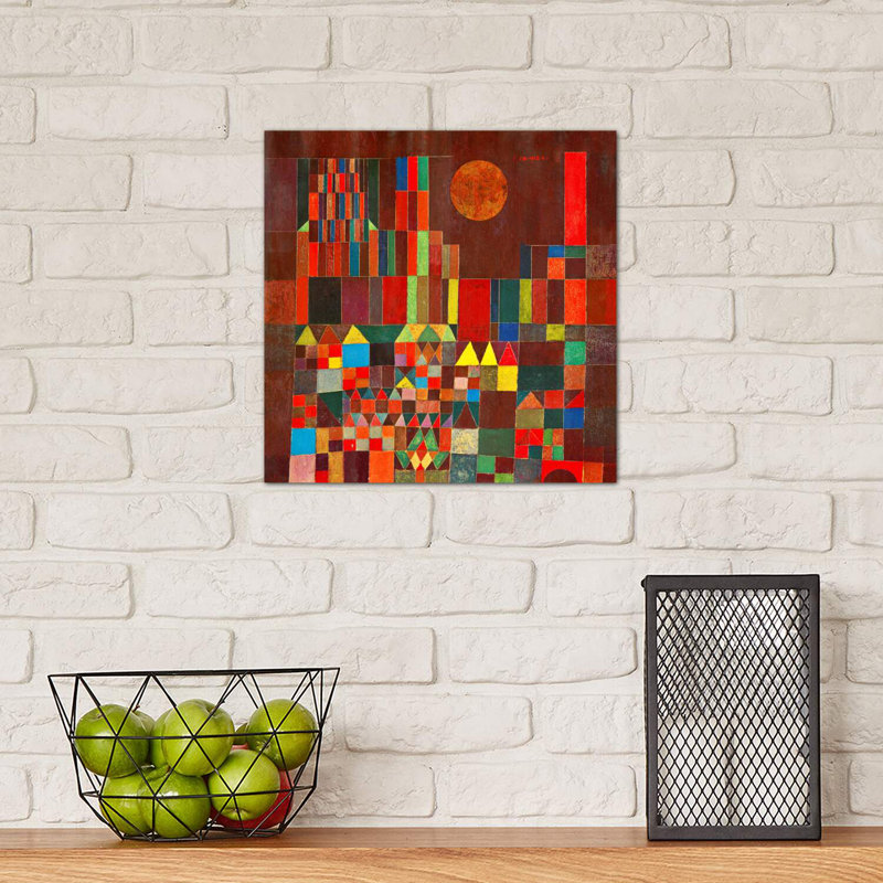 «Burg Und Sonne, 1928» par Paul Klee - reproduction d'art, H 12 po x l 12 po x P 0,75 po, Toile tendue