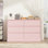 Commode double 6 tiroirs, l 47,3 po avec tiroirs profonds pour chambre à coucher