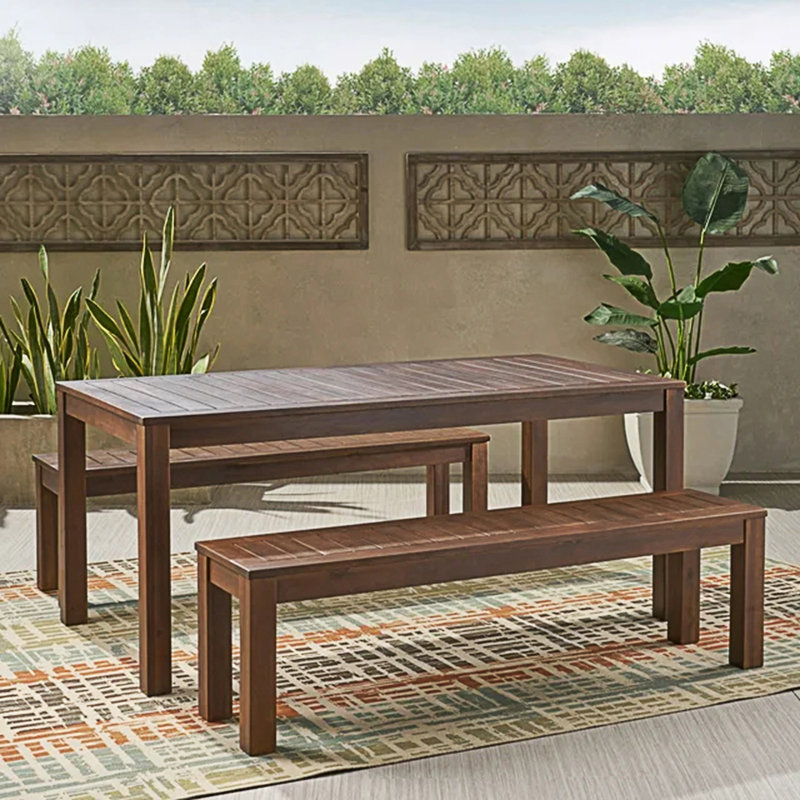 Outdoor Courtyard Table And Bench