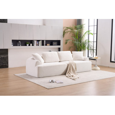 Canapé combiné à 4 places, tissu en laine au crochet, canapé à compression pleine éponge, canapé combiné avec 4 coussins pour la maison / les meubles / les appartements