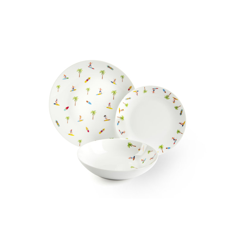 Honolulu Piece Porcelain Dinnerware Set - Service for 6