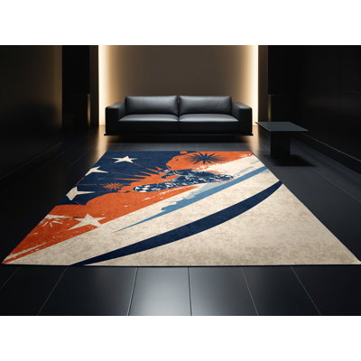 Tapis beige éclatant et éclectique Kareem Snowboard