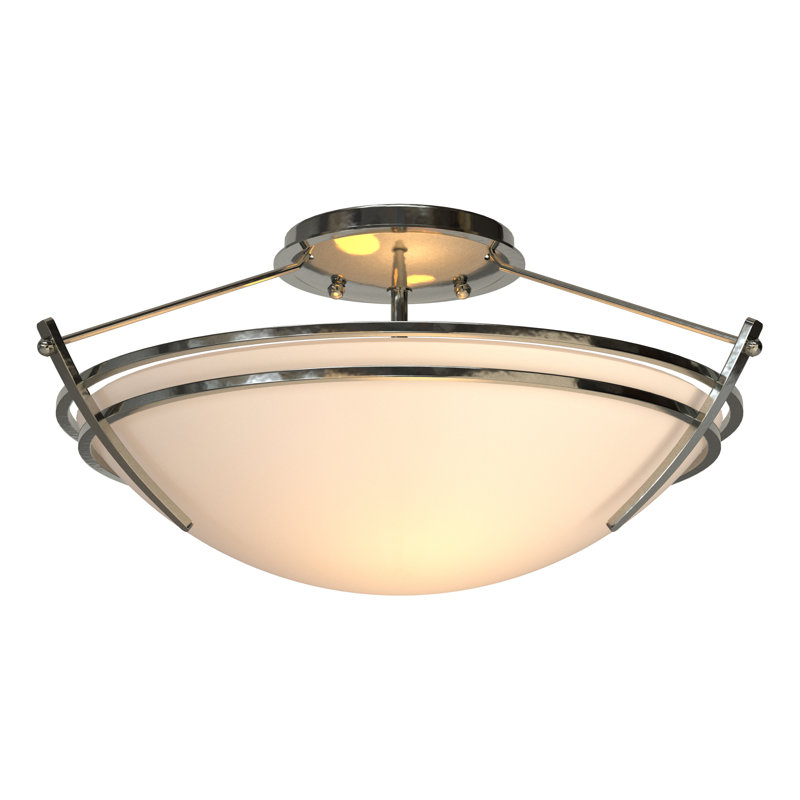 Plafonnier semi-encastré 16,4 po Tryne, Opale, Sterling