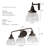 Hunter Cypress Grove Natural Iron 3 Light Vanity Wall Light Fixture-63338209