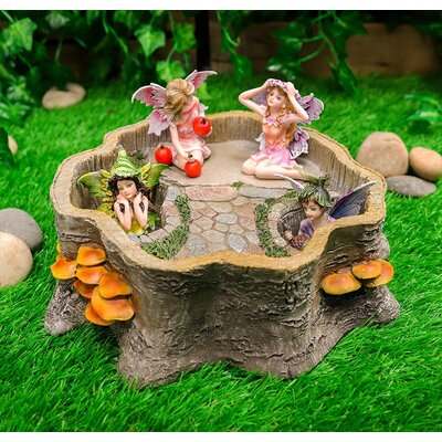 Trinx Enchanted Fairy Garden Starter Kit Set For Adults And Kids 5 Piece Set Made Of 4 Miniature Boy And Girl Faeries And One Tree Stump House Display -  44054080EAD0497E9F635B7E28B4B72C