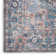 Medallion Machine Washable Polyester Area Rug in Light Blue/Orange/Gray