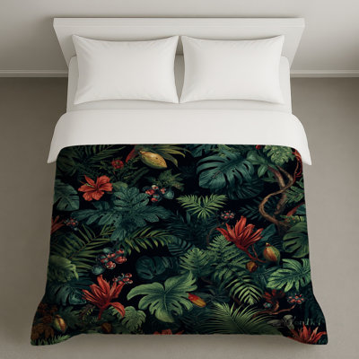 Housses de couette à fleurs tropicales