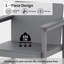 Ensemble de canapé d'extérieur 3 pièces Hdpe avec coussins, accoudoirs larges et table basse Hdpe-1309103704