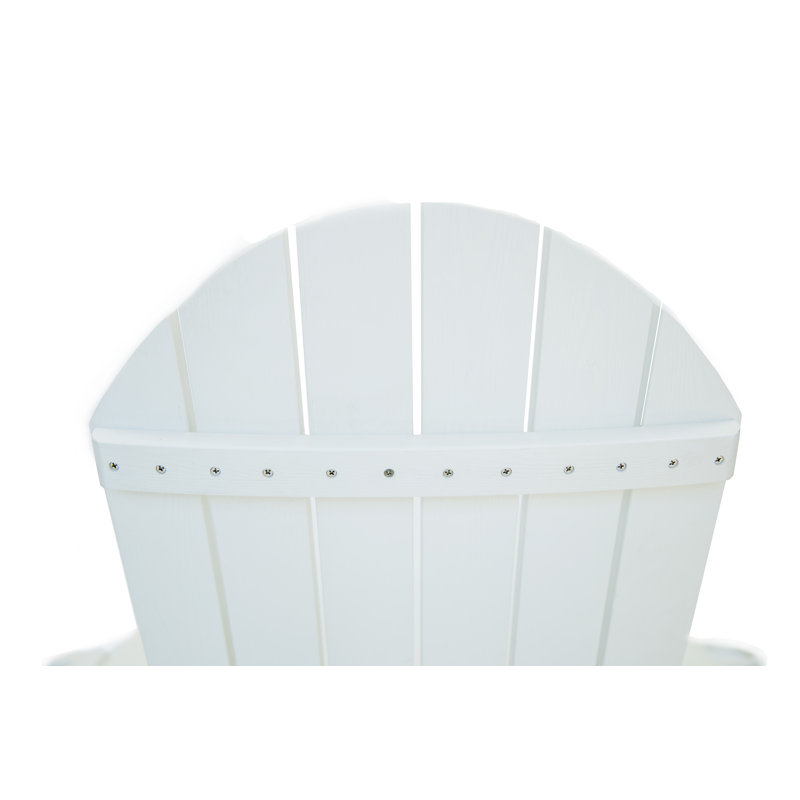 Set of 2 White HDPE Adirondack Chairs with Arms