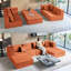 Canapé-lit modulaire de 140 po, canapé convertible en U en forme de U, tissu en velours côtelé, mousse à haute densité, sans assemblage requis, orange-129037343