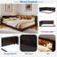 Lit de jour en bois avec tablettes de rangement, ports USB et DEL-2012717047
