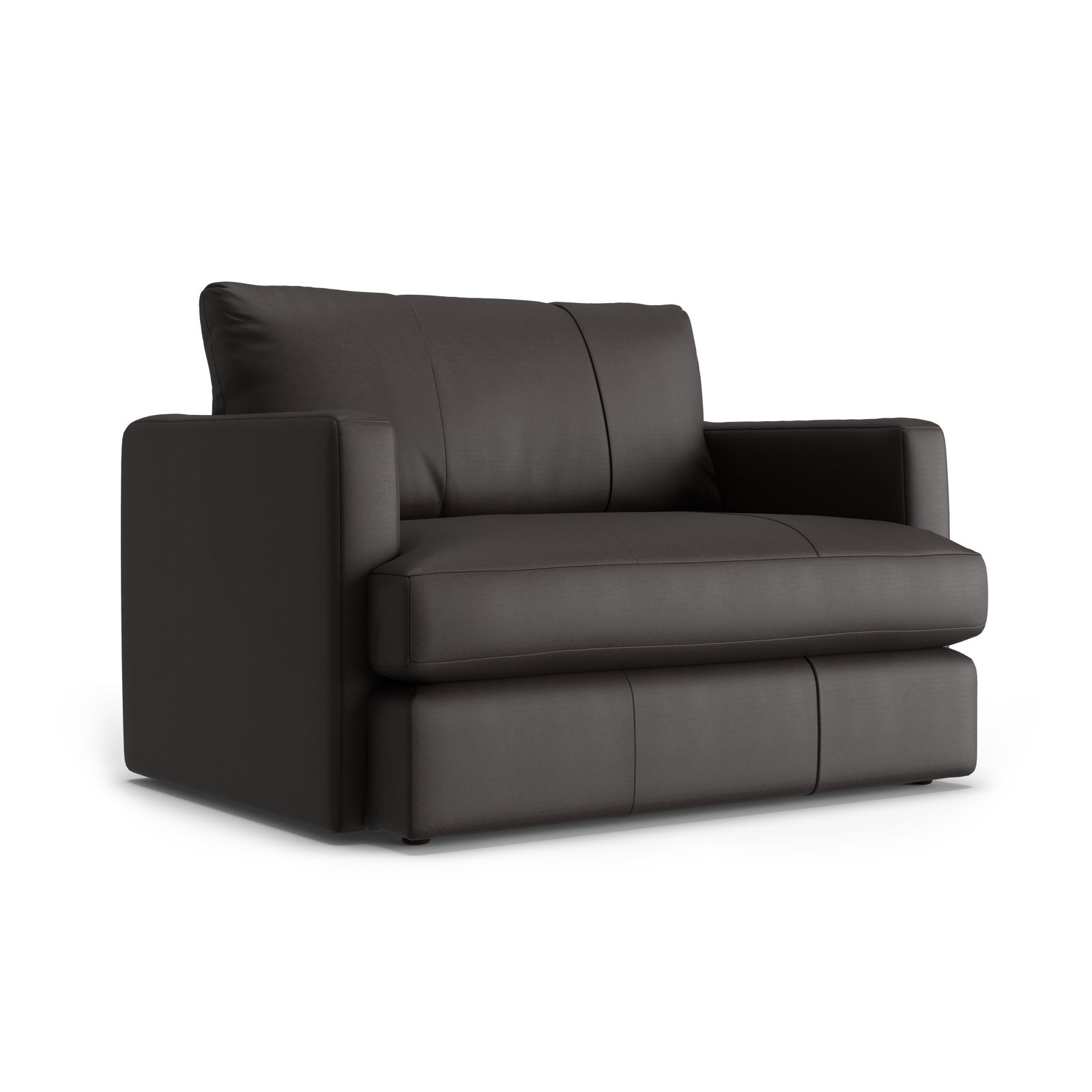 Fletcher Genuine Leather Down Cushion Armchair, Graystone Top Grain Leather