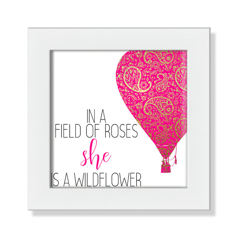 She Is A Wildflower Transportation, 9" H x 9" W x 1.19" D, Champagne Box Framed