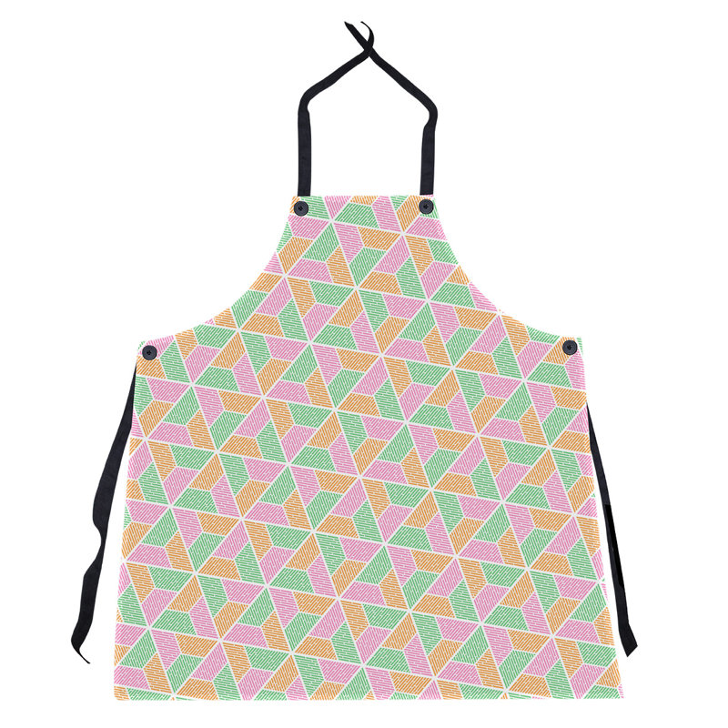 Tablier trapézoïdal, Vert / rose / orange