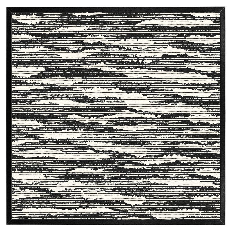 Athira Grunged Stripes 1 Piece Single Picture Frame Wall Art, 31cm H x 31cm W x 4cm D, Black Framed