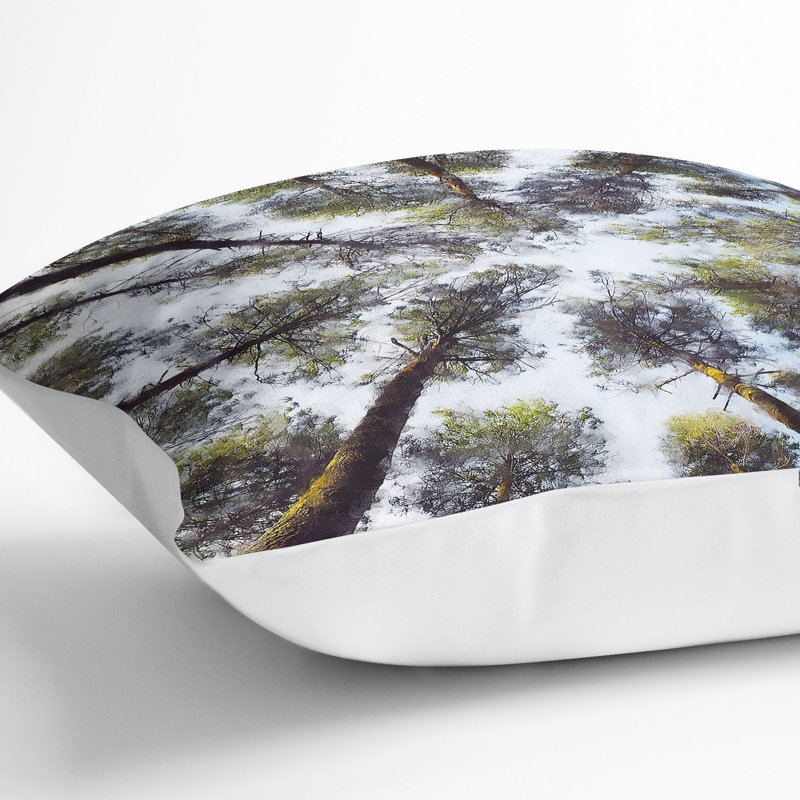 Tree Tops Cushion with Filling, 40cm H x 40cm W x 15cm D, White