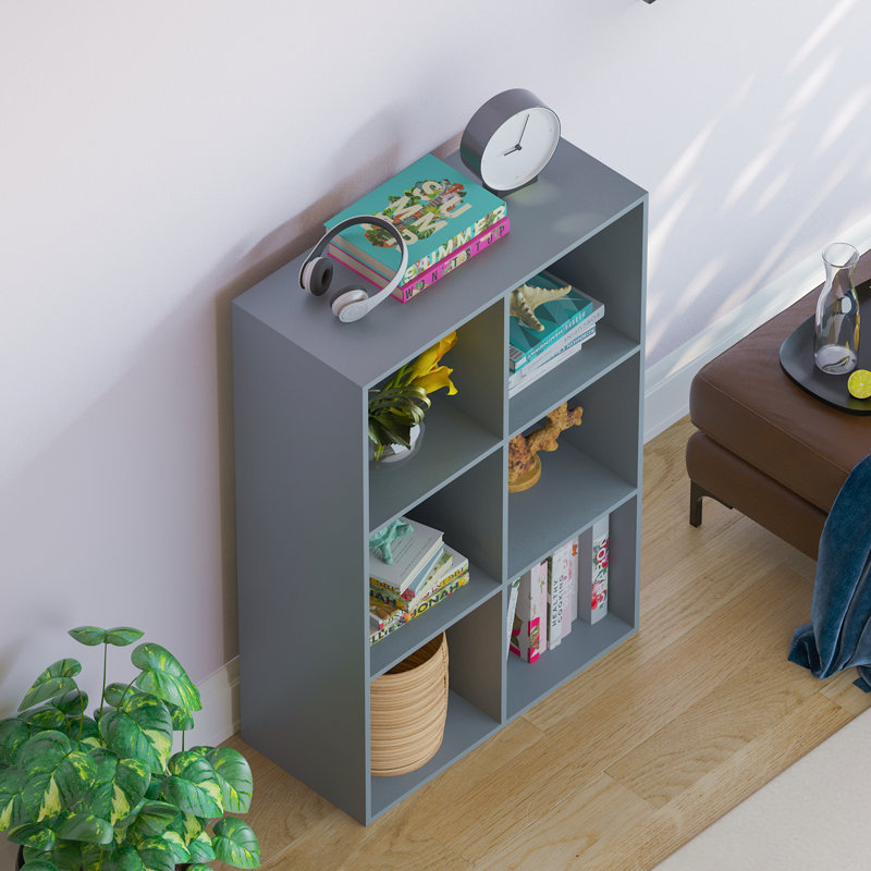 Oreland Cube Bookcase, Grey, 96.5cm H x 64.5cm W x 29cm D