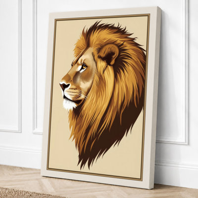 Noble Lion Rustic - Wrapped Canvas