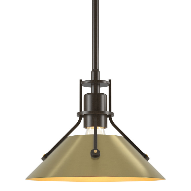 Henry 1 - Light Single Cone Pendant, Bronze, Modern Brass
