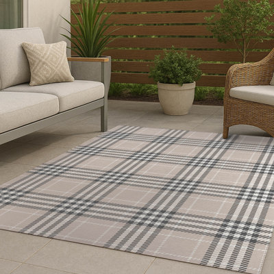 Tapis d'extérieur antidérapant à carreaux Christopher