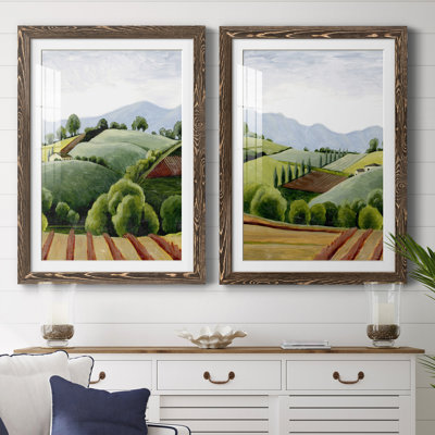 Tuscan Valley S croquis I encadré mat - prêt à accrocher