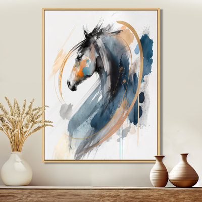 «Black Horse Side Portait II», art mural cheval