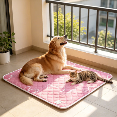 Tapis de couchage imperméable pour chien avec chats 59,1 x 39,4 po toutes saisons imperméable pour chien, rose