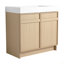 Meuble-lavabo sur pied 36 po avec lavabo en résine 2 portes d'armoire à fermeture en douceur ((KD-PACKING)-238189536