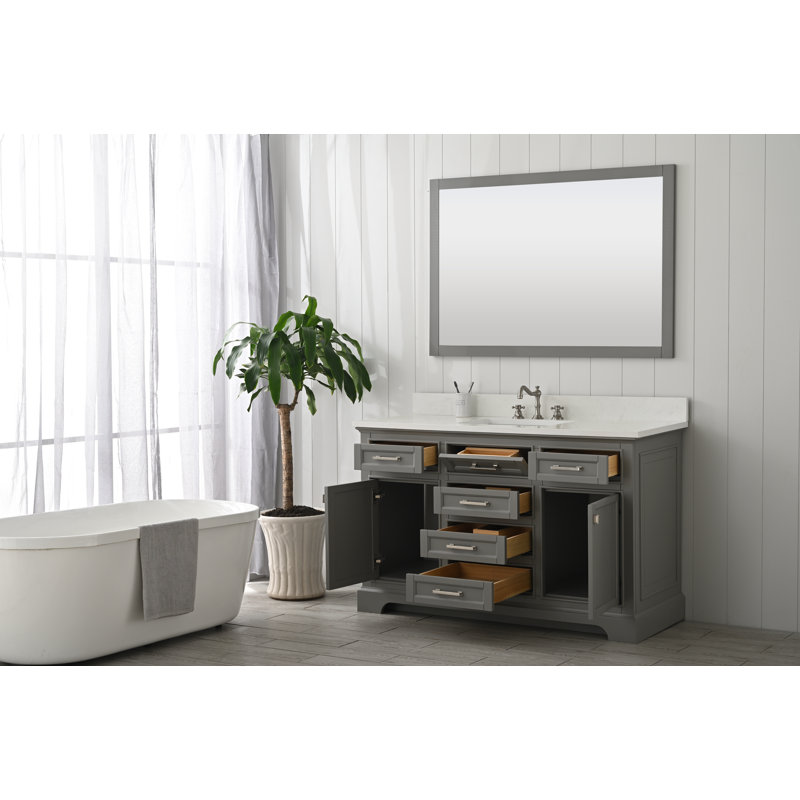 Ensemble de meuble-lavabo simple 54 po Zoila, Grey