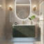 Meuble-lavabo mural simple 36 po avec lavabo en acrylique intégré, conception nervurée, deux ensembles de poignées (or et argent), vert sauge-1467554233