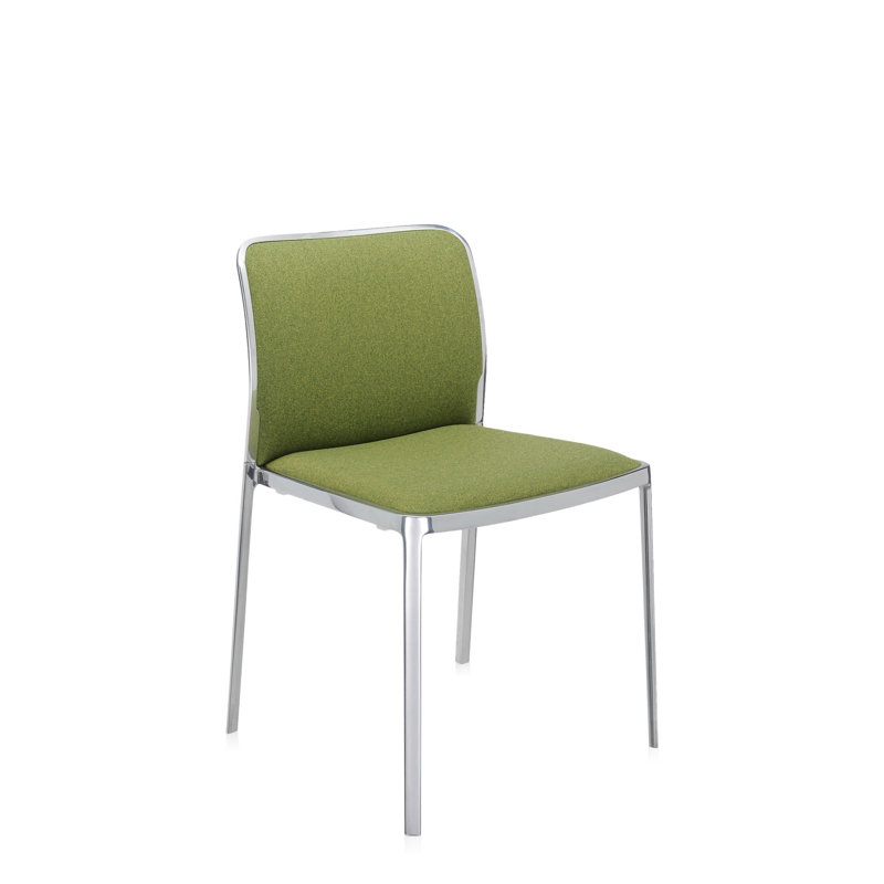 Audrey Soft Armchair, Lycra Beige, Polished Aluminum
