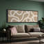 Lignes blanches abstraites sur art moderne beige-100937186-111696311