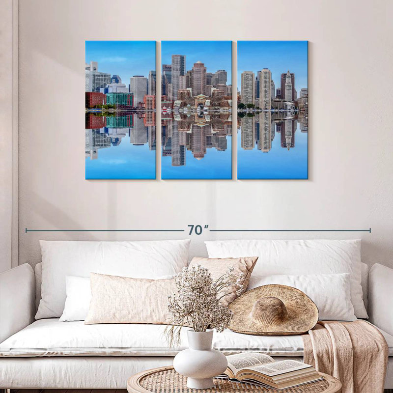 Sireci Boston Skyline Reflection, 28" H x 45" W