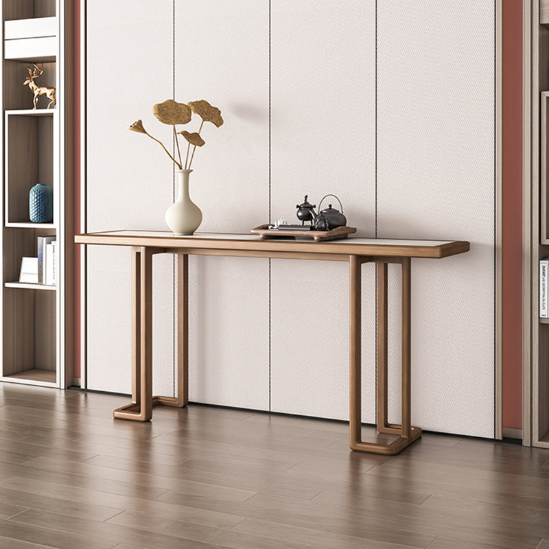 Console de style chinois simple et moderne., Blanc / Brun