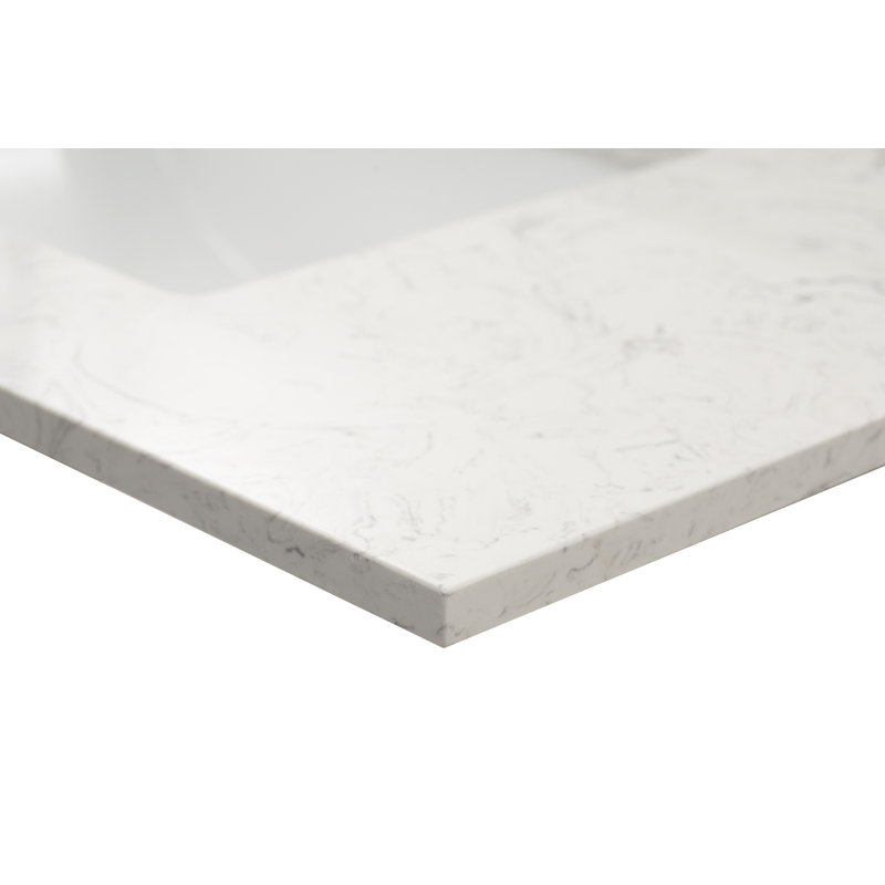 37 in. White Carrara Sky Marble Vanity Top with Undermount Sink